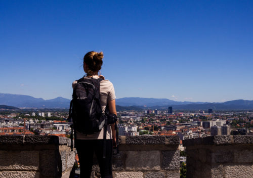 Blick über die Stadt Ljubljana